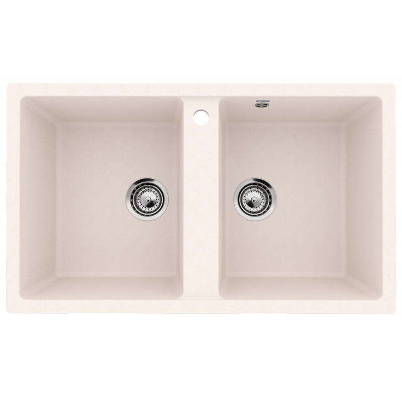 Кухонная мойка двухсекционная 86х51см белая ULGRAN Classic U-708-331