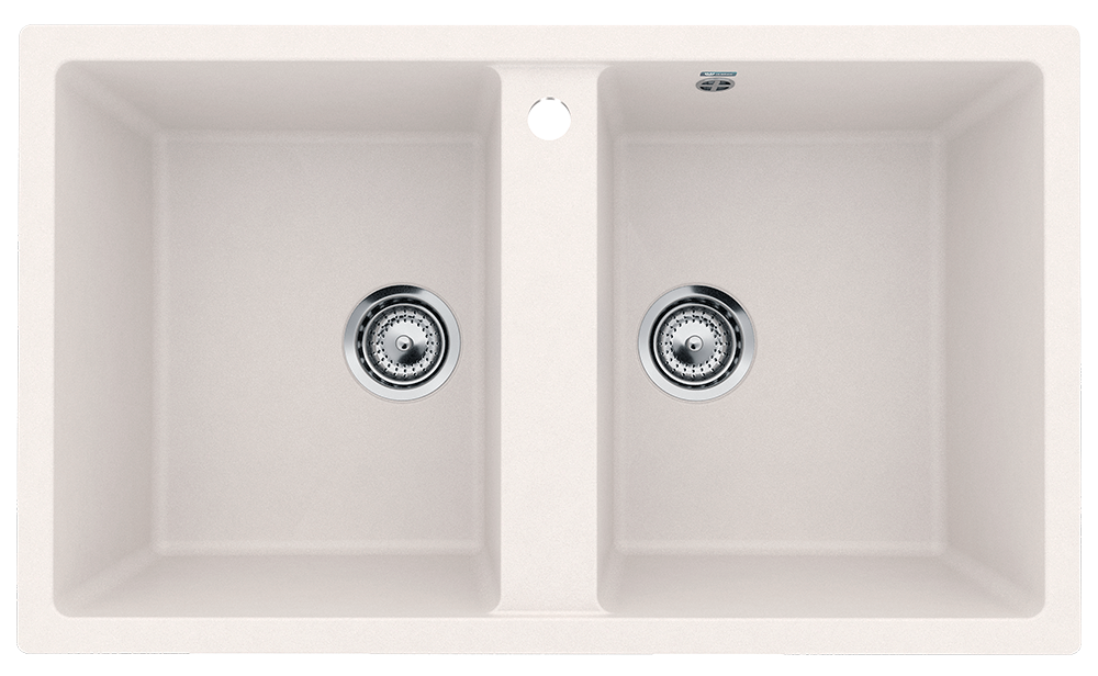 Кухонная мойка двухсекционная 86х51см ультра белая ULGRAN Classic U-708-341