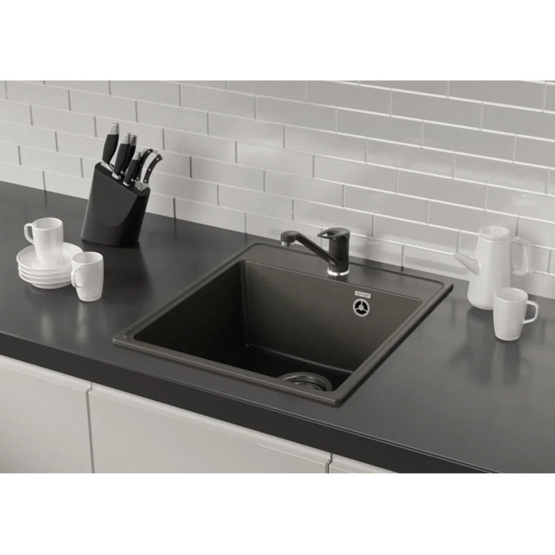 Кухонная мойка 42х48см асфальт ULGRAN Quartz 425-09