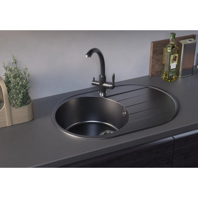 Кухонная мойка 75х50см асфальт ULGRAN Quartz 750-09
