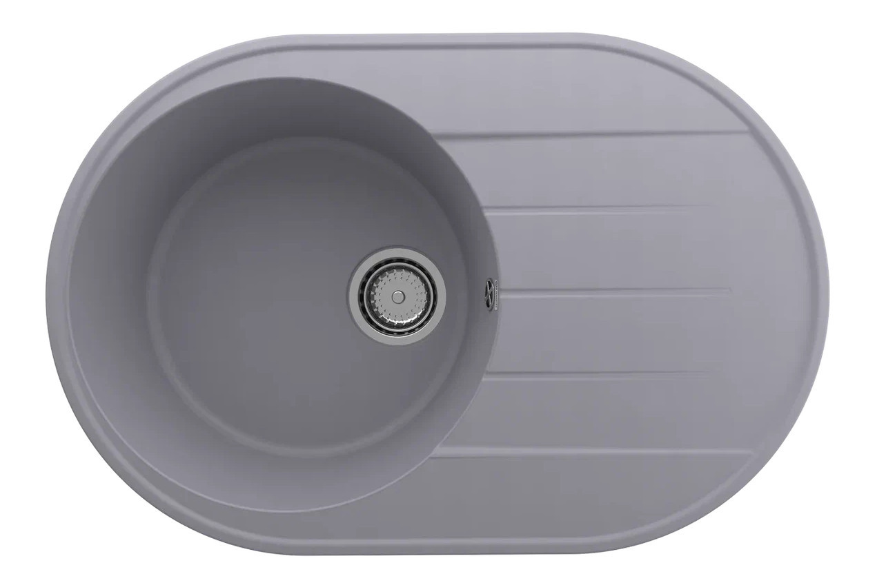 Кухонная мойка с крылом 75х50см бетон ULGRAN Quartz 750-05