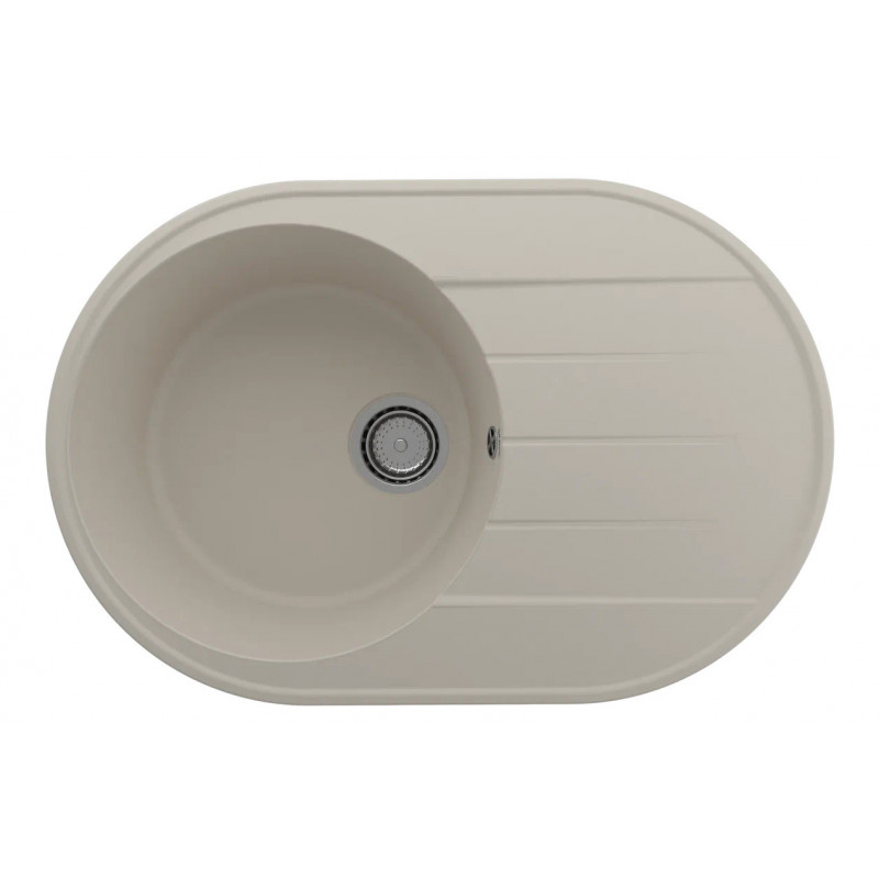 Кухонная мойка с крылом 75х50см лен ULGRAN Quartz 750-02
