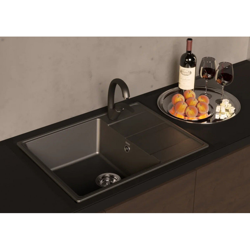 Кухонная мойка 65х50см асфальт ULGRAN Quartz 650-09