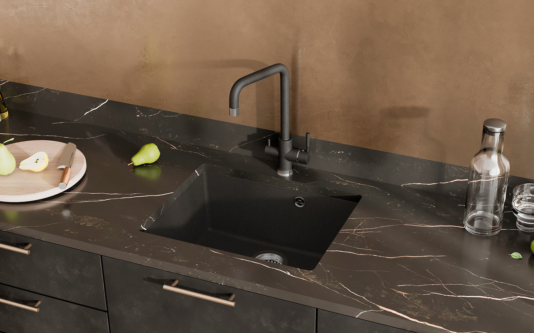 Кухонная мойка 55х45см асфальт ULGRAN Quartz 500-09