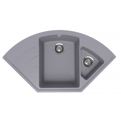 Кухонная мойка угловая двухсекционная 100х55см бетон ULGRAN Quartz 1000-05