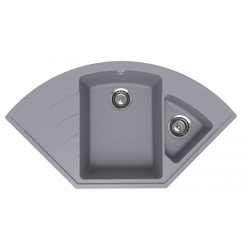 Кухонная мойка угловая двухсекционная 100х55см бетон ULGRAN Quartz 1000-05