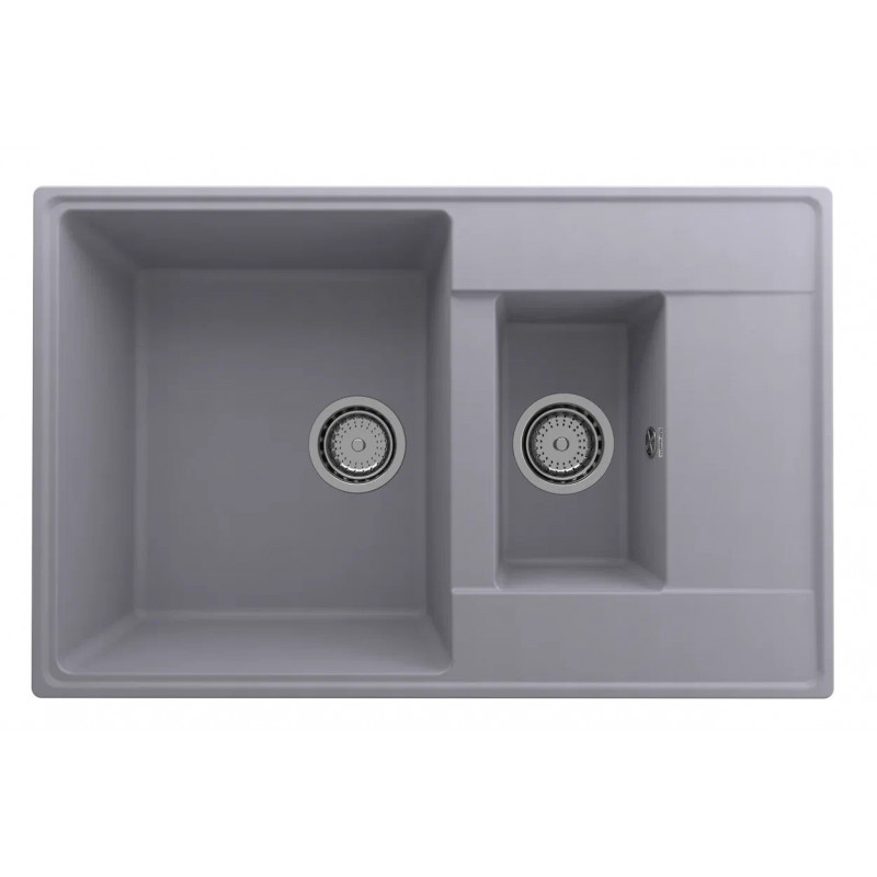 Кухонная мойка двухсекционная 78х50см бетон ULGRAN Quartz Prima 780-05