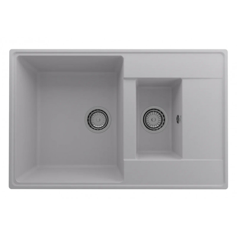 Кухонная мойка двухсекционная 78х50см платина ULGRAN Quartz Prima 780-04