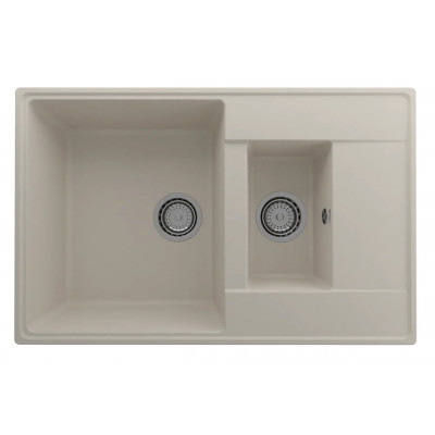 Кухонная мойка двухсекционная 78х50см лен ULGRAN Quartz Prima 780-02