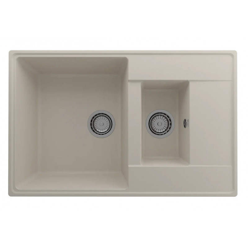Кухонная мойка двухсекционная 78х50см лен ULGRAN Quartz Prima 780-02
