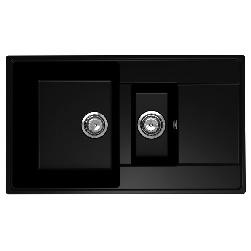 Кухонная мойка двухсекционная 86х50см уголь ULGRAN Quartz Prima 860-07