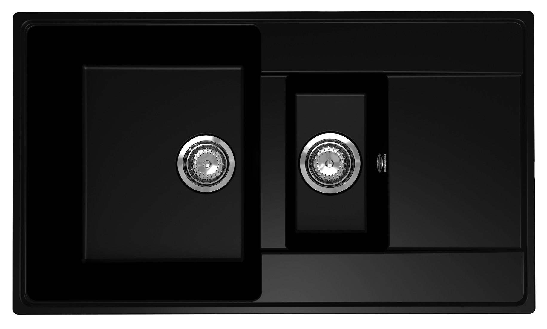 Кухонная мойка двухсекционная 86х50см уголь ULGRAN Quartz Prima 860-07