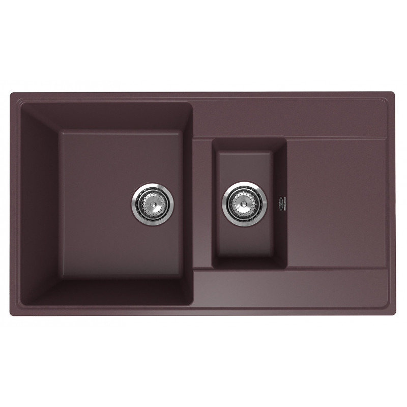 Кухонная мойка двухсекционная 86х50см трюфель ULGRAN Quartz Prima 860-06
