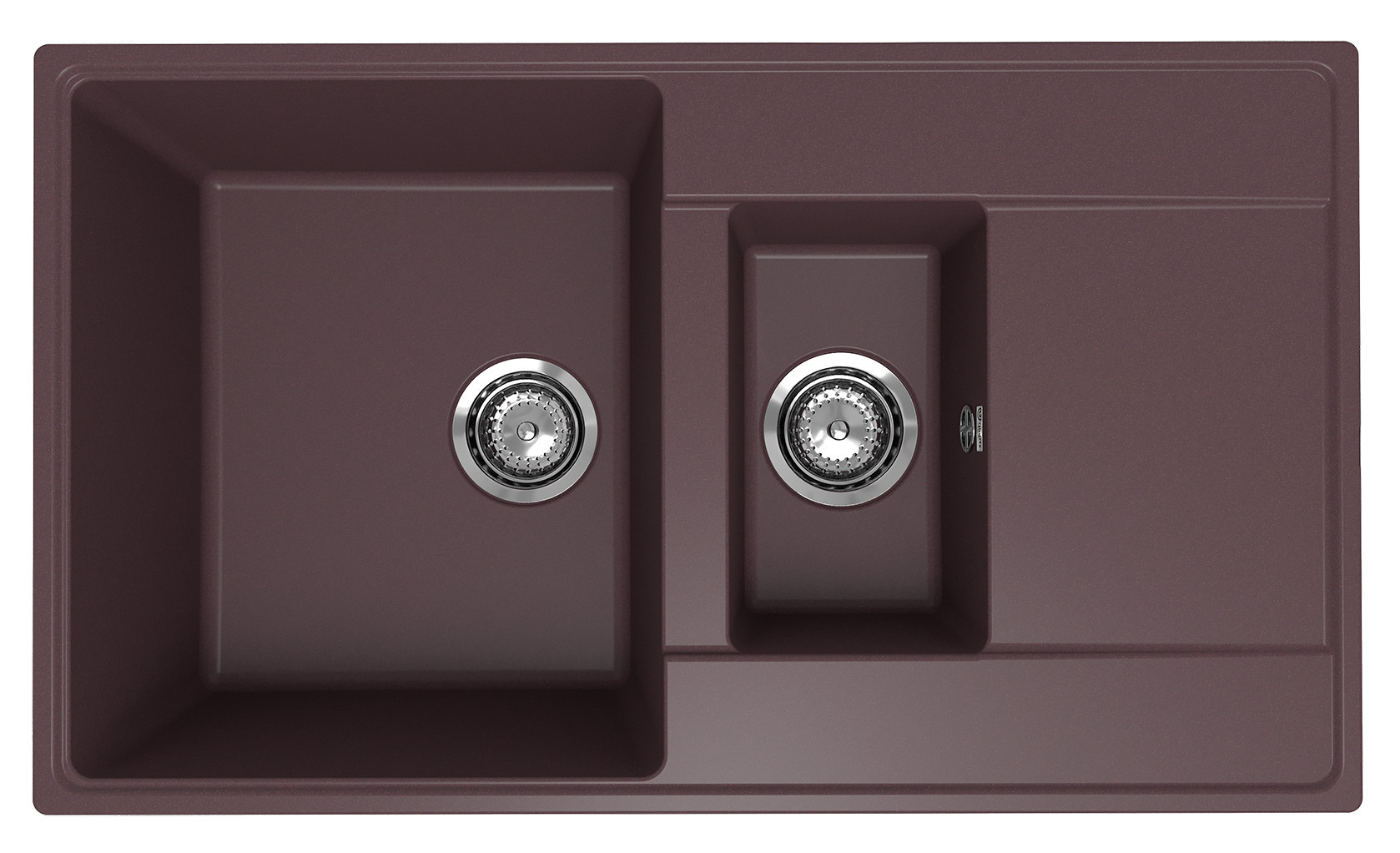 Кухонная мойка двухсекционная 86х50см трюфель ULGRAN Quartz Prima 860-06