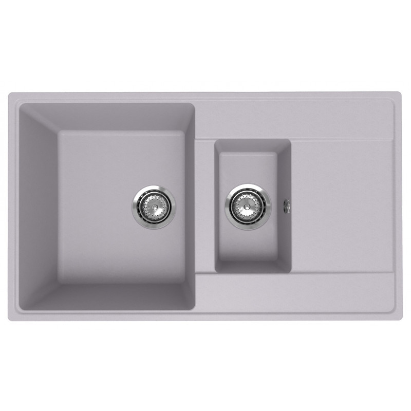 Кухонная мойка двухсекционная 86х50см платина ULGRAN Quartz Prima 860-04