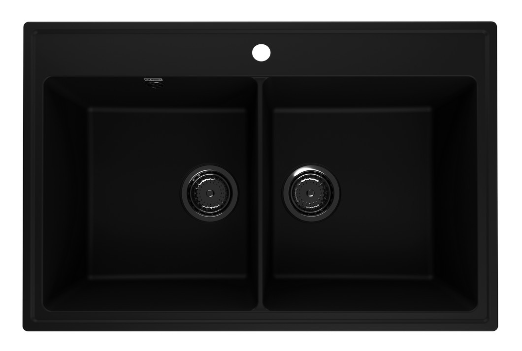 Кухонная мойка двухчашевая 78х51см уголь ULGRAN Quartz Ruma 780-07