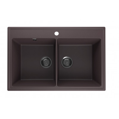 Кухонная мойка двухчашевая 78х51см трюфель ULGRAN Quartz Ruma 780-06