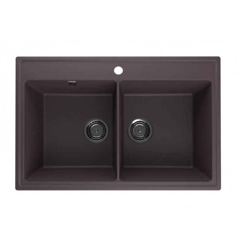 Кухонная мойка двухчашевая 78х51см трюфель ULGRAN Quartz Ruma 780-06