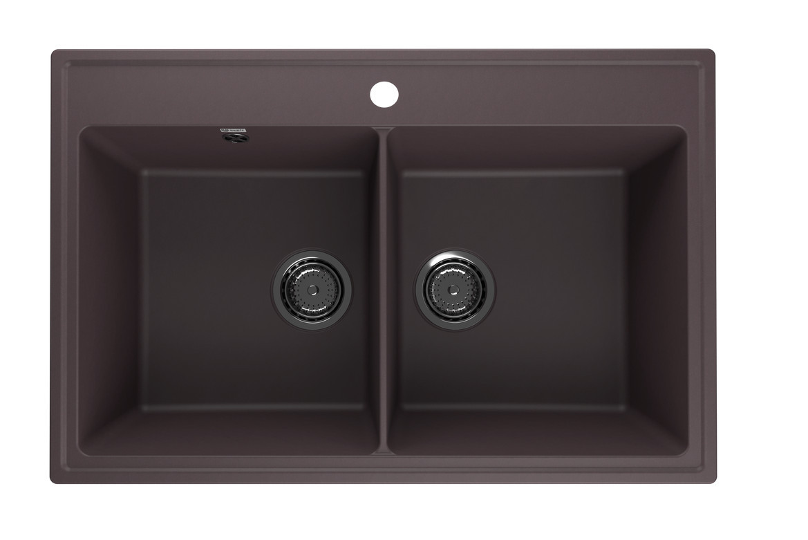 Кухонная мойка двухчашевая 78х51см трюфель ULGRAN Quartz Ruma 780-06