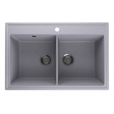 Кухонная мойка двухчашевая 78х51см бетон ULGRAN Quartz Ruma 780-05