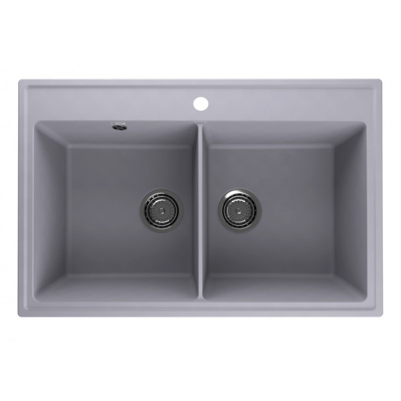 Кухонная мойка двухчашевая 78х51см бетон ULGRAN Quartz Ruma 780-05