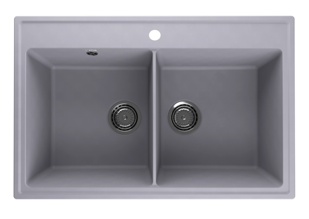 Кухонная мойка двухчашевая 78х51см бетон ULGRAN Quartz Ruma 780-05