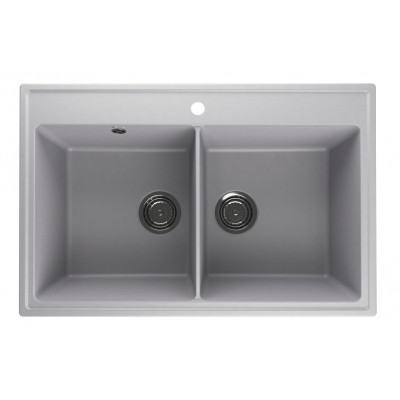 Кухонная мойка двухчашевая 78х51см платина ULGRAN Quartz Ruma 780-04