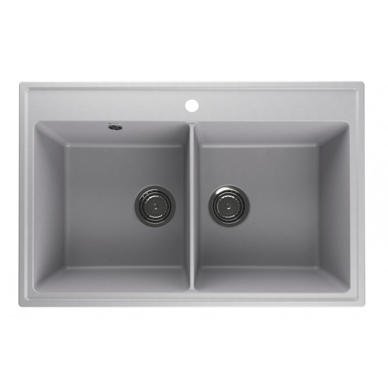 Кухонная мойка двухчашевая 78х51см платина ULGRAN Quartz Ruma 780-04