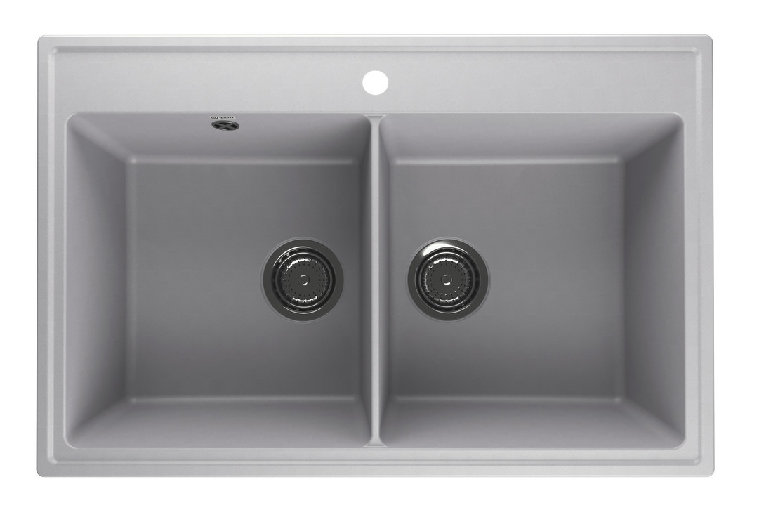 Кухонная мойка двухчашевая 78х51см платина ULGRAN Quartz Ruma 780-04
