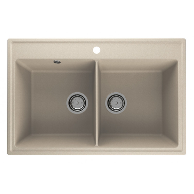 Кухонная мойка двухчашевая 78х51см десерт ULGRAN Quartz Ruma 780-03