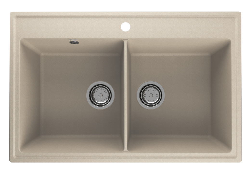 Кухонная мойка двухчашевая 78х51см десерт ULGRAN Quartz Ruma 780-03