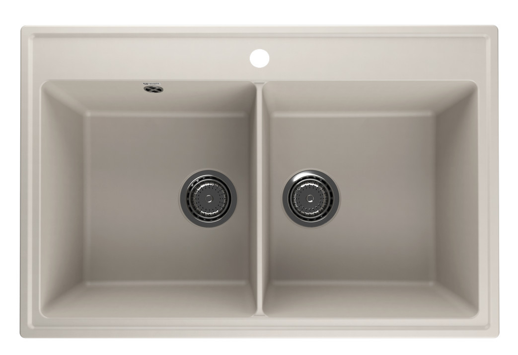 Кухонная мойка двухчашевая 78х51см лен ULGRAN Quartz Ruma 780-02