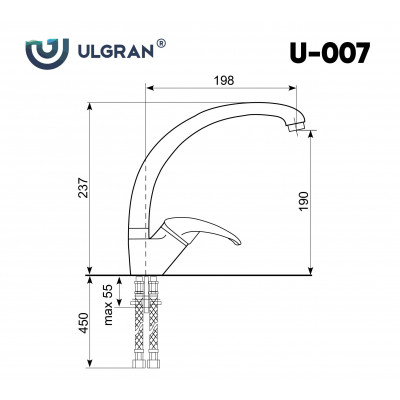 Смеситель для раковины белый Ulgran U-007-331