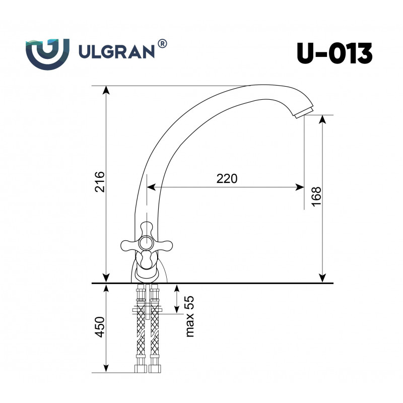 Смеситель для раковины шоколад Ulgran U-013-345
