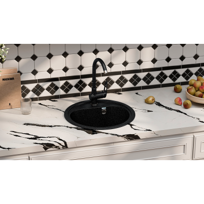 Смеситель для раковины черный Ulgran U-006-308