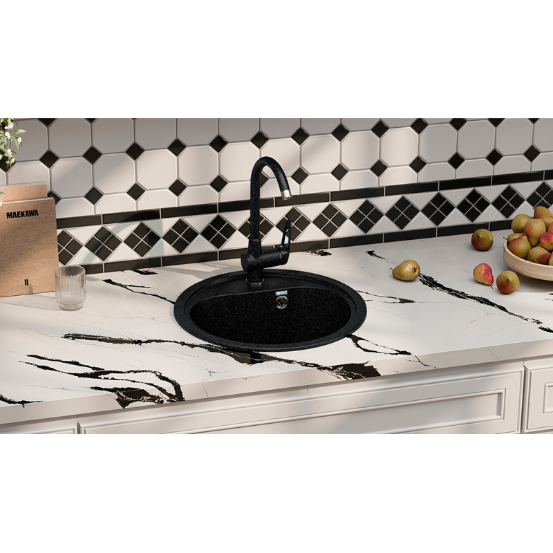 Смеситель для раковины черный Ulgran U-006-308