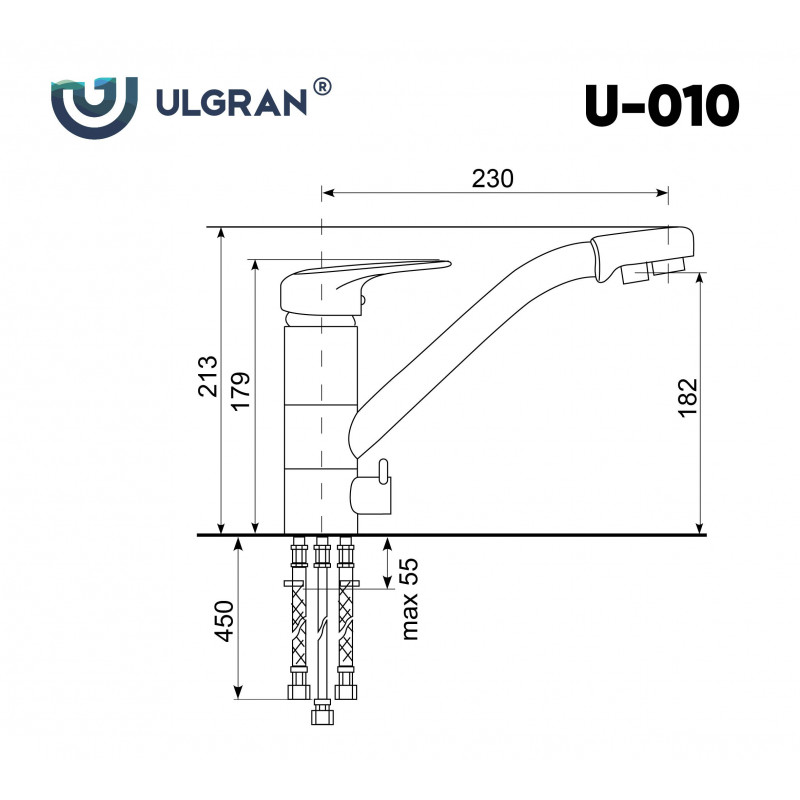 Смеситель для раковины с фильтром черный Ulgran U-010-308