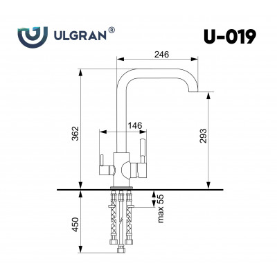 Смеситель для раковины с фильтром белый Ulgran U-019-331