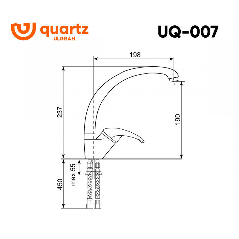 Смеситель для раковины платина Ulgran Quartz UQ-007-04