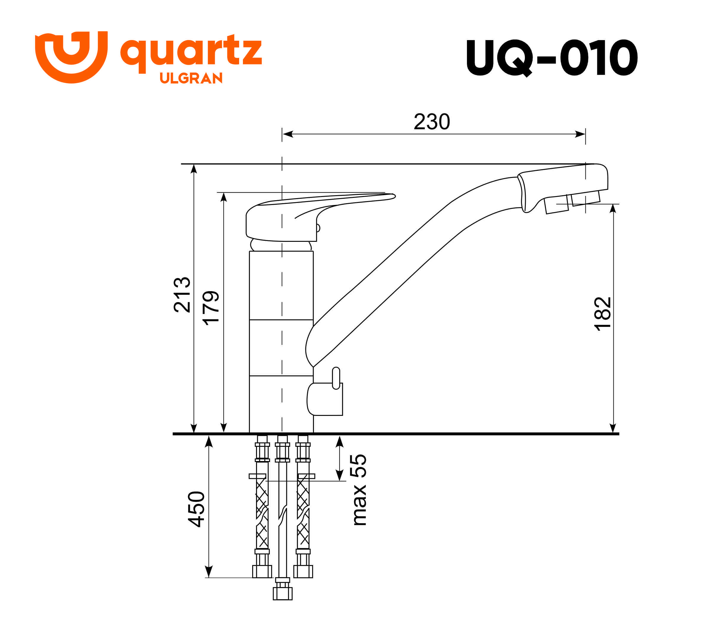 Смеситель для раковины с фильтром жасмин Ulgran Quartz UQ-010-01