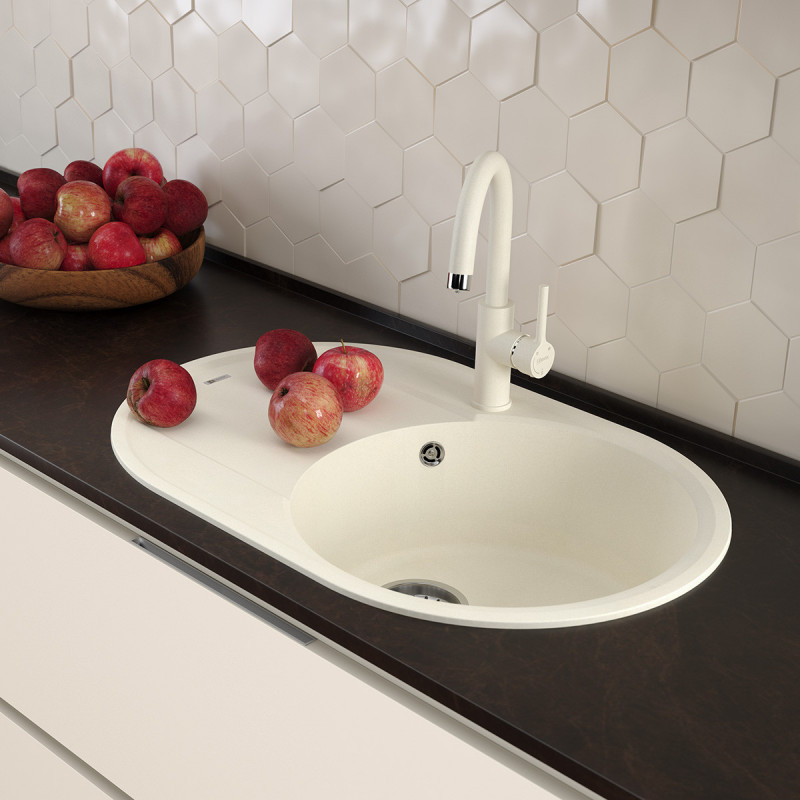 Кухонная мойка с крылом 76х50см шампань Lemark Lacha 760