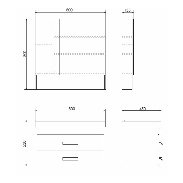 Тумба с раковиной подвесная белая 80х86см Comforty Никосия 00-00011163