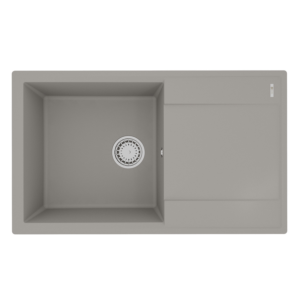Кухонная мойка с крылом 84х50см серая Lemark Imandra 840