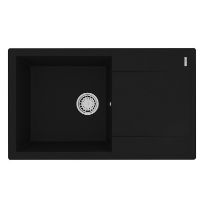 Кухонная мойка с крылом 84х50см антрацит Lemark Imandra 840