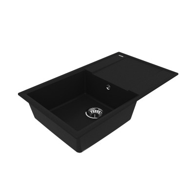 Кухонная мойка с крылом 84х50см антрацит Lemark Imandra 840
