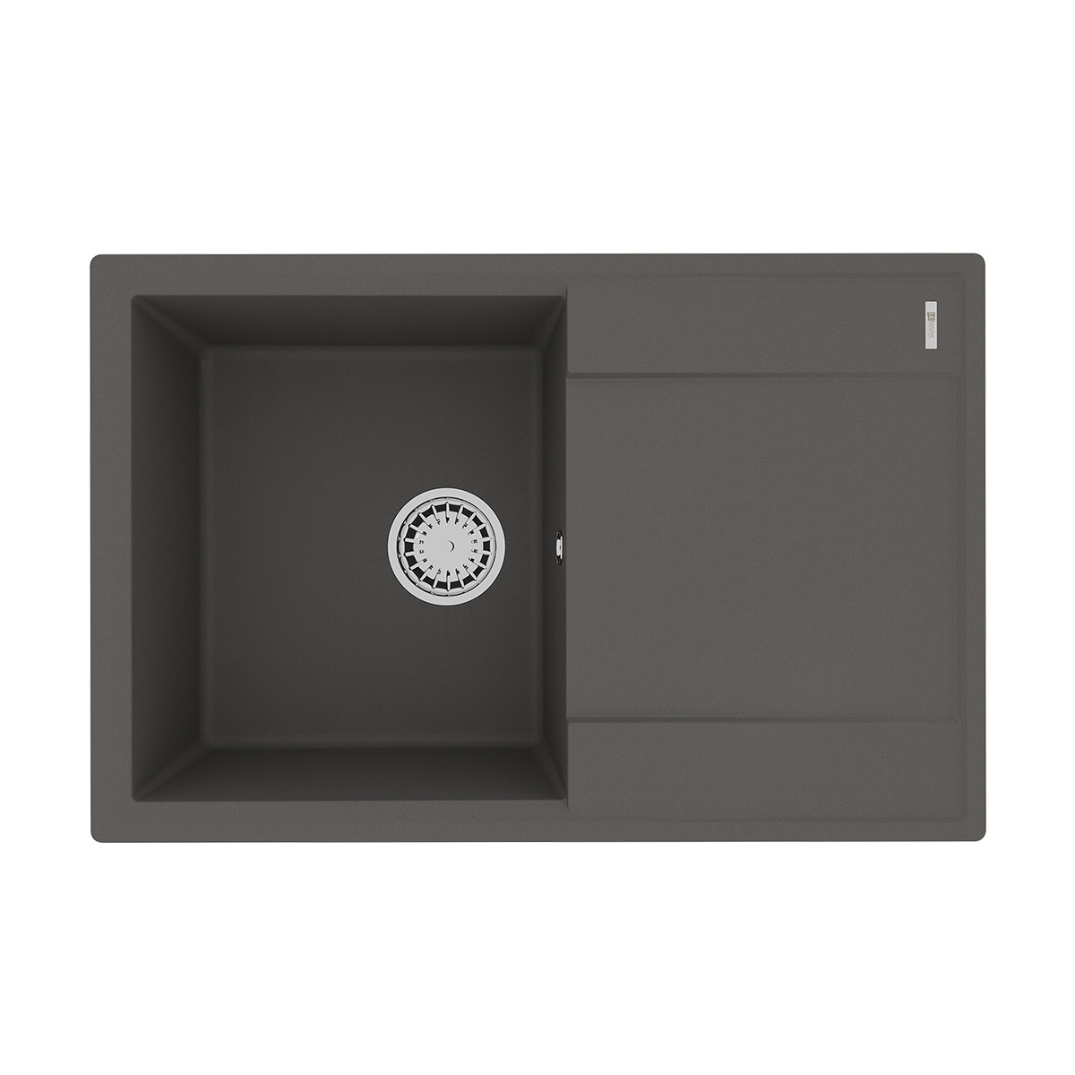 Кухонная мойка с крылом 76х50см серый шелк Lemark Imandra 760