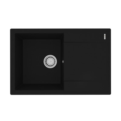 Кухонная мойка с крылом 76х50см антрацит Lemark Imandra 760