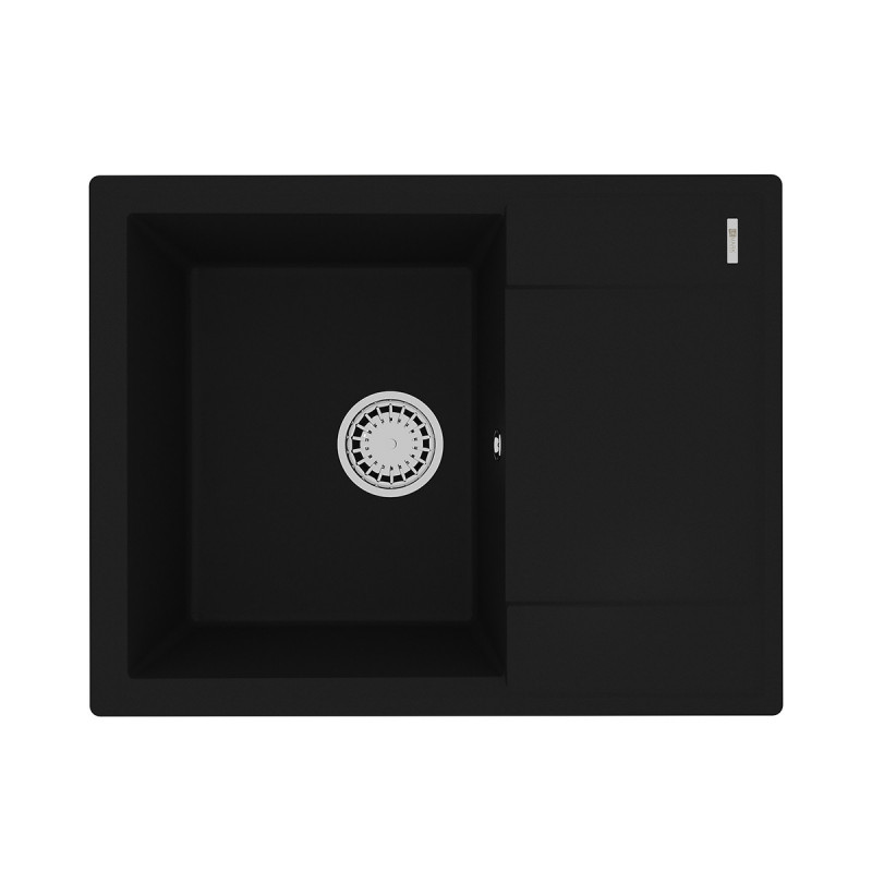 Кухонная мойка с крылом 64х50см антрацит Lemark Imandra 640