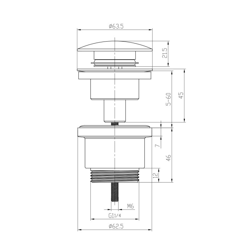 Донный клапан для раковины универсальный золото Lemark LM8500G