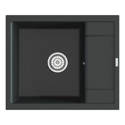 Кухонная мойка с крылом 60х50см черная Point Римо PN3010B